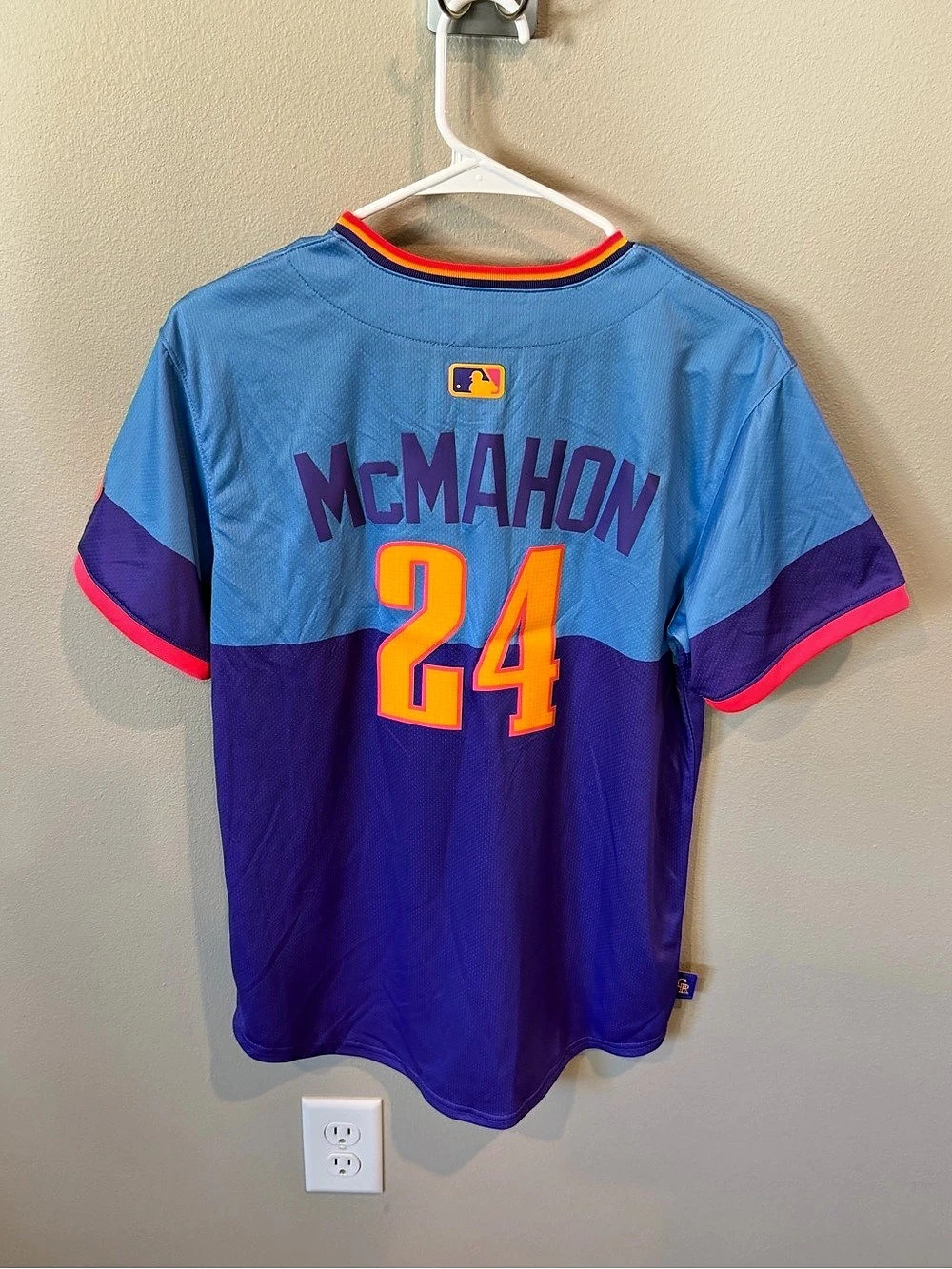 Nike Colorado Rockies, McMahom#24 Swingman Jersey Men's Blue & Purple Size Youth